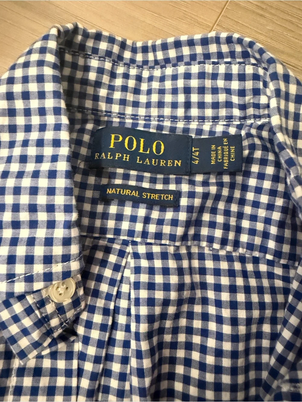 Ralph Lauren Blue and White Gingham Button-Down Shirt